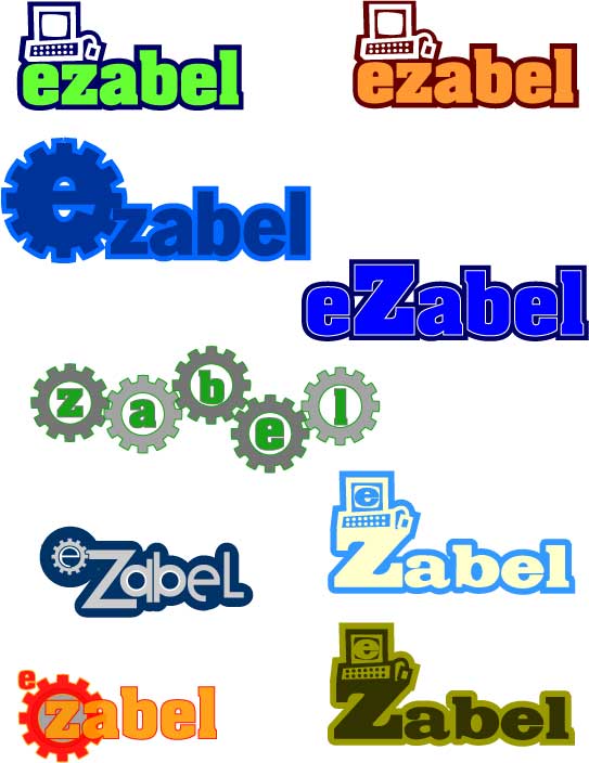 eZabel logo concepts — gears and computers