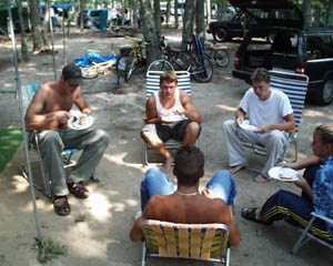 dinner at the campfire